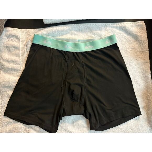 Quiksilver Boxer Briefs Men’s L Black Mint Waistband Stretch Underwear Trunks - Picture 1 of 1